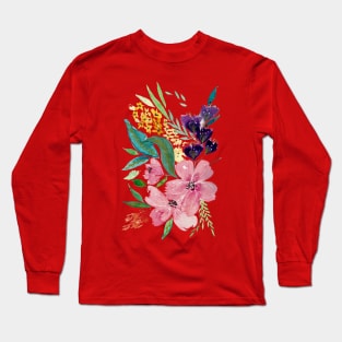 Multimedia watercolor floral Long Sleeve T-Shirt